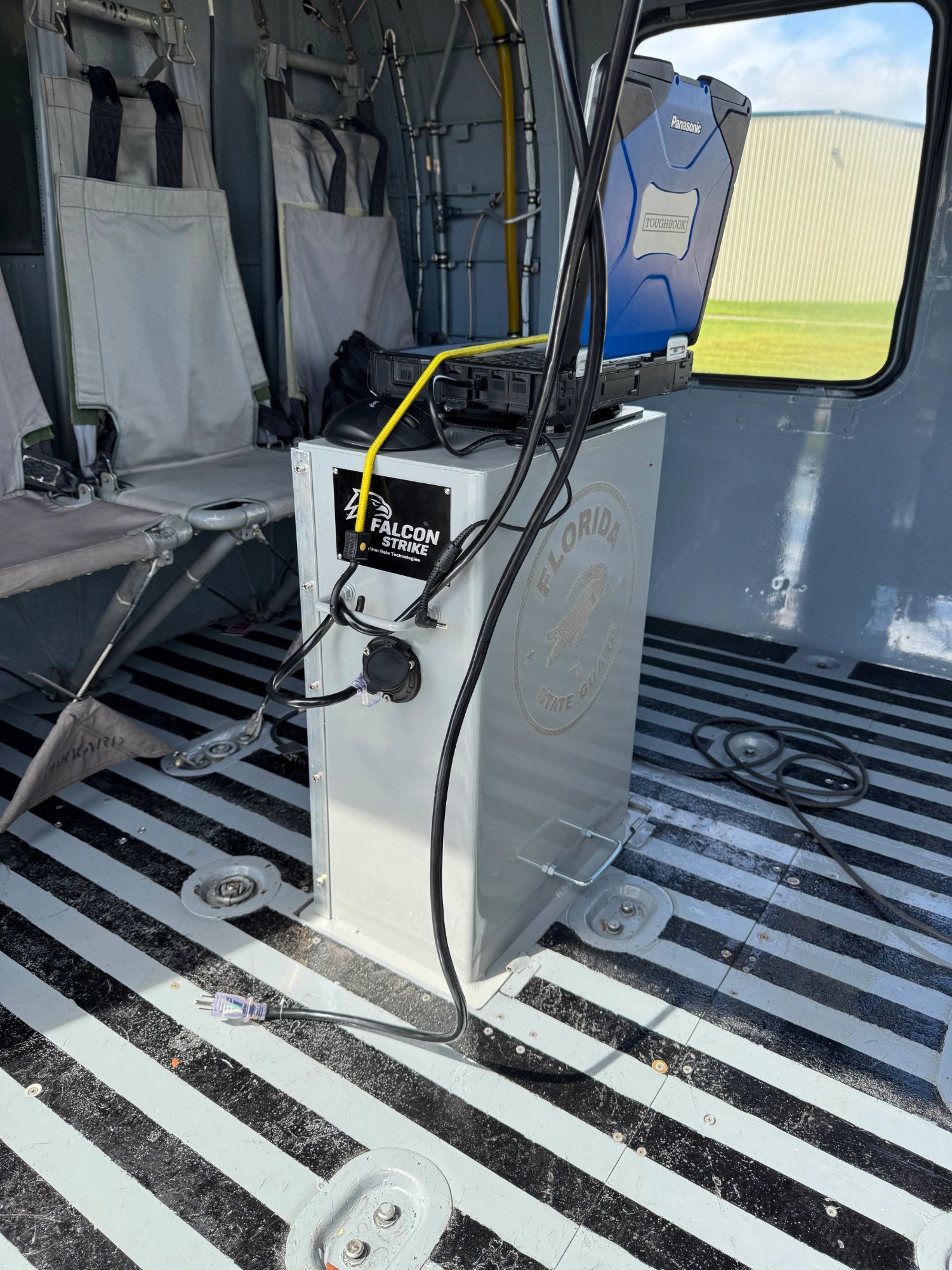 Falcon Strike tactical aerial surveillance system deployed on helicopter