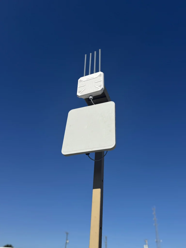 Industrial MiFi antenna closeup showing weather-resistant construction