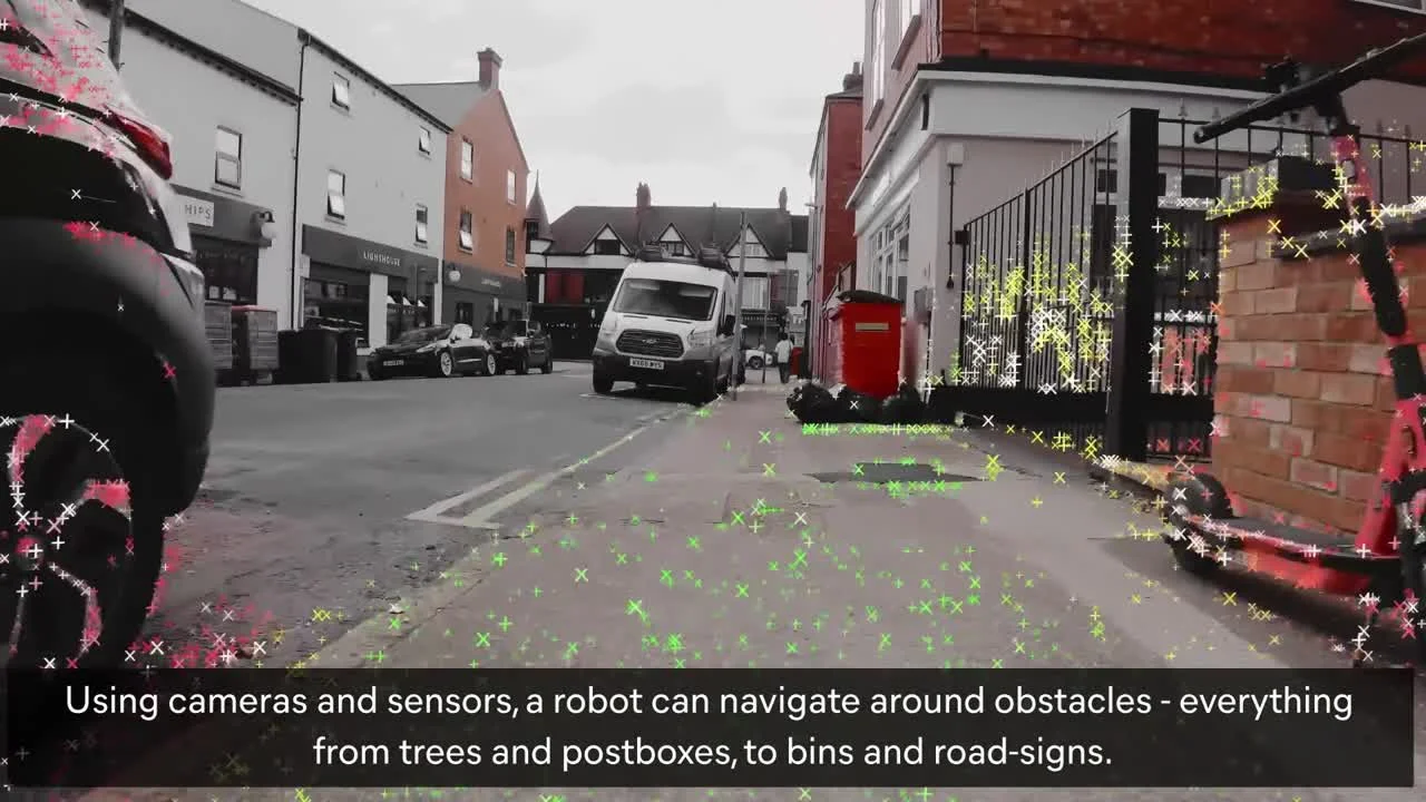 AI navigation system visualization showing autonomous path planning