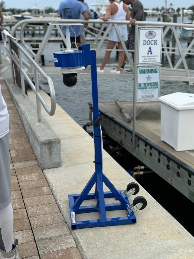 YachtGuard system mounted on a marina dock